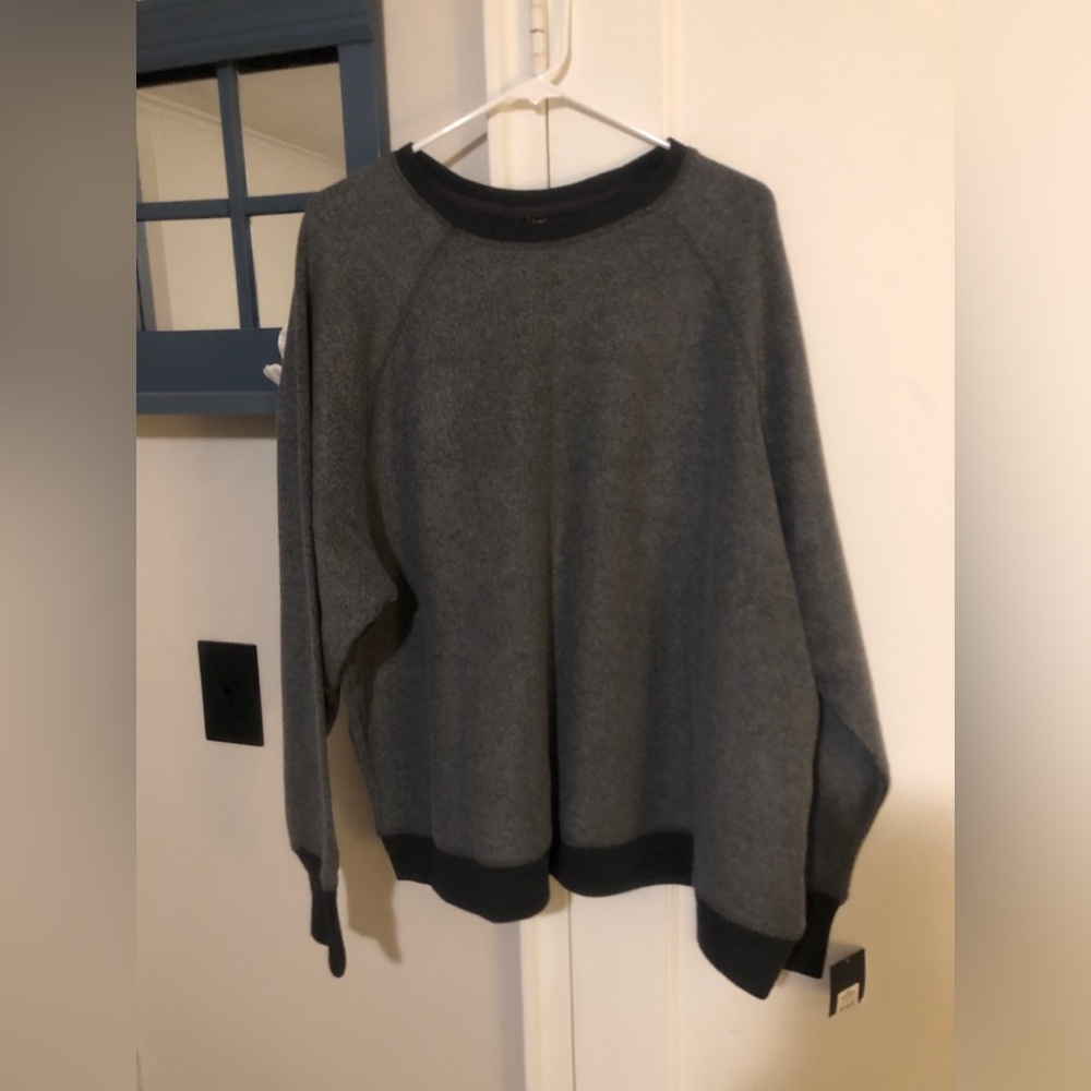 Avia women’s Gray Crewneck Sweater with Dark Trim